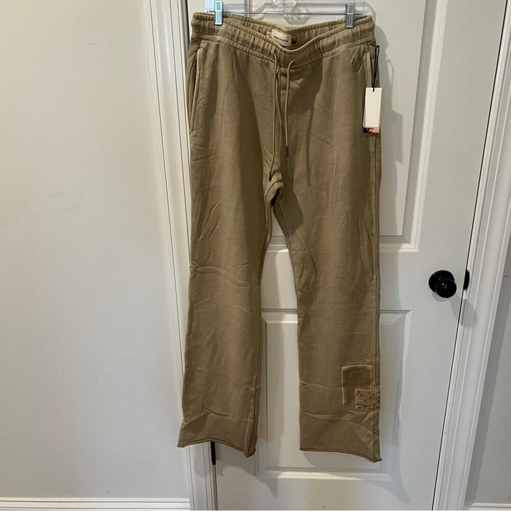 NWT REVOLVE HONOR THE GIFT WOMEN PATCHWORK NOMAD PANTS SWEATPANTS (BROWN / BONE)